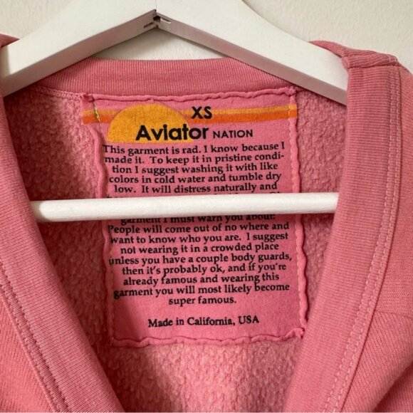 Aviator Nation Crew Neck Long Sleeve Sweatshirt Bolt Size XS - Picture 5 of 5